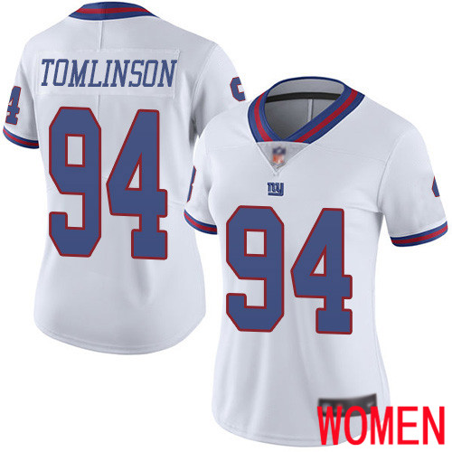 Women New York Giants 94 Dalvin Tomlinson Limited White Rush Vapor Untouchable Football NFL Jersey